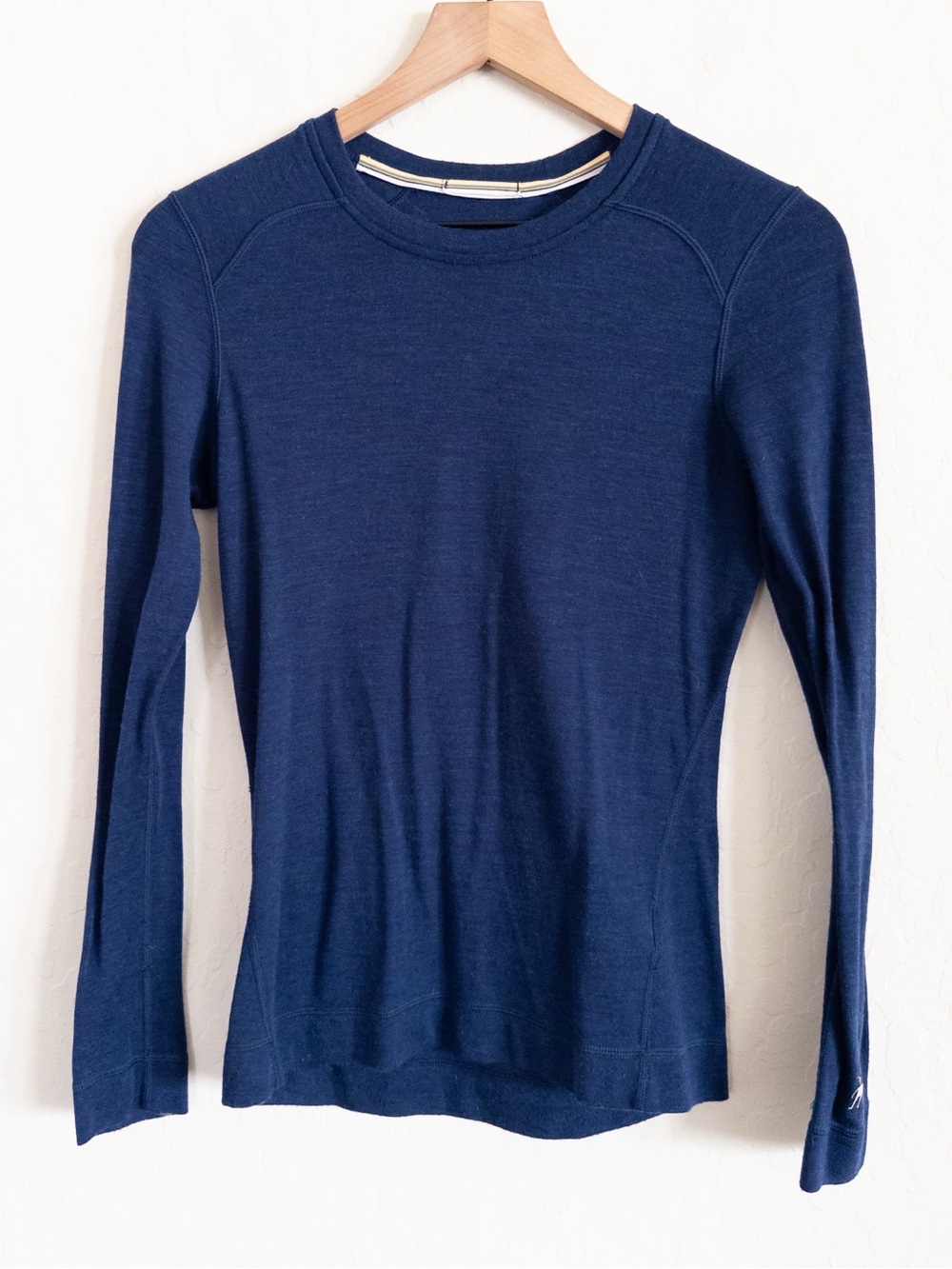 Smartwool Merino Wool Long Sleeve Crewneck Base Layer Top Small Blue Outdoor Ski